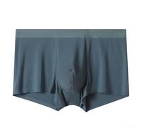 Breathable Men's Solid Color Boxer Briefs Underwear with Pouch Design Underpants Trunks for Day to Day Wear (L D)