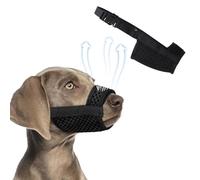 Breathable Mesh Dog Muzzle, Soft Muzzle for Small Medium Large Dogs, Adjustable Anti-Biting Barking Chewing, Allows Panting Drinking (Black, XS)