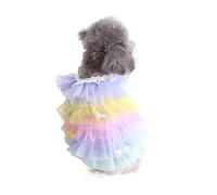Breathable Mesh Dog Princess Dress - Cute Pet Cake Skirt for Small Dogs & Cats, Summer Puppy Shirt with Bow(A,Xs)