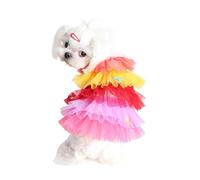 Breathable Mesh Dog Princess Dress - Cute Pet Cake Skirt for Small Dogs & Cats, Summer Puppy Shirt with Bow(B,L)