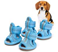 Breathable Mesh Dog Sandals for Summer, Puppy Paw Protectors, Outdoor Pet Sandals for Small Dogs Blue Size 1