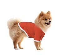Breathable Mesh Dog Shirt for Small Dogs - Cute Cat Clothes Bright Red