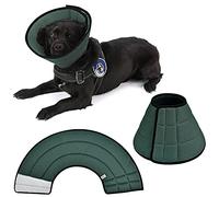 Breathable Mesh Elizabethan Collar, Soft Adjustable E-collor For Pet Dogs Cats Rabbit Quicker Healing Anti-Bite Anti-Lick Easy Eat and Drink (Gray Green)