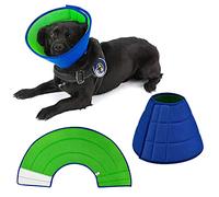 Breathable Mesh Elizabethan Collar, Soft Adjustable E-collor For Pet Dogs Cats Rabbit Quicker Healing Anti-Bite Anti-Lick Easy Eat and Drink(Blue Green)