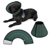 Breathable Mesh Elizabethan Collar, Soft Adjustable E-collor For Pet Dogs Cats Rabbit Quicker Healing Anti-Bite Anti-Lick Easy Eat and Drink (Gray Green)