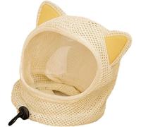 Breathable Mesh Head Cover with Adjustable Belt, Lovely Ears Prevents Licking Lightweight Ear Cover Breathable Mesh Adjustable Drawstrings Prevents Daily Use (S)