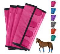 Breathable Mesh Horse Flyproof Leggings, Mesh Horse Fly Boots Set, Loose Fitting Non Slip Leggings for Horses, Stay-On Comfortable Tear-Resistant Leg Guards for Adjustable and Universal(Pink)