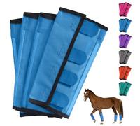 Breathable Mesh Horse Flyproof Leggings, Mesh Horse Fly Boots Set, Loose Fitting Non Slip Leggings for Horses, Stay-On Comfortable Tear-Resistant Leg Guards for Adjustable and Universal(Blue)