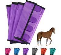 Breathable Mesh Horse Flyproof Leggings, Reduces Stress & Stomping,Boots Set for Horses with Lightweight Mesh for Adjustable and Universal,Stay-On Comfortable Tear-Resistant Leg Guards (Purple)