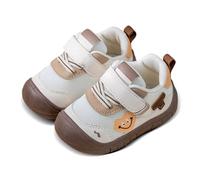 Breathable Mesh Infant Sneakers for Toddlers First Walking Steps Lightweight Flexible Sole Support Medium Width Boys Girls Play (D-Khaki, 12-15Months)