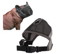 Breathable Mesh Muzzle for French & Short Snout Dogs, Bark Bite Prevention Training Small to Medium Breeds, Comfortable Fit