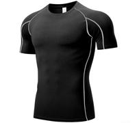 Breathable Mesh Panel Gym Shirt for Men Workout(Black XL)
