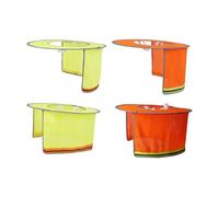 Breathable Mesh Safety Helmet Sunshade with Reflective Strips for Construction Workers - Fluorescent Orange/Yellow, Wide-Brim Summer UV Protection(A)