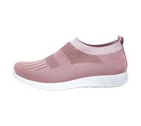 Breathable Mesh Walking Shoes,Slip On Walk Casual Trainers Shoes,Lightweight Casual Orthopedic Sneakers,Mesh,Anti Slip,Leisure,for Long Work Food Service Travel. Pink