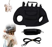 Breathable Multi-Function Pet Carrier Backpack-Adjustable Full-Body Harness with Traction Leash, Outdoor Walking & Travel with Safety Lock, for Small to Medium Dogs & Cats (Black,X-Large)