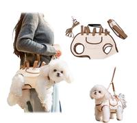 Breathable Multi-Function Pet Carrier Backpack - Adjustable Shoulder Sling,Keep Pets Out of Enclosed Spaces,Can Be Carried or Taken for a Walk (White,Small)
