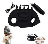 Breathable Multi-Function Pet Carrier Backpack, Adjustable Shoulder Sling, Keep Pets Out of Enclosed Spaces, Can Be Carried or Taken for a Walks (Black,Medium)