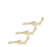 FALKE Women's Invisible Step Medium Cut Multipack W In Cotton No-Show Plain 3 Pairs Liner Socks, Beige Cream 4011, 2.5-3.5
