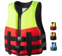 Breathable Non-Bulky Swim Vest 50N - EPE Foam Life Jacket for Adults with Ergonomic Armholes, Comfort Fit for Swimming, Fishing, Sailing & Boating Activities,2XL,Green