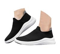 Breathable Non Slip Work Shoes Womens Slip on Walking Shoes Comfortable Air Cushion Orthopedic Sneakers with Arch Support Running Shoes (d-White, 6.5)
