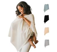 Breathable Nursing Cover Up for Breastfeeding - Privacy Nursing Covers - Newborn Essentials Must Haves - Improved Ponchy by Gold Mamas - Sand