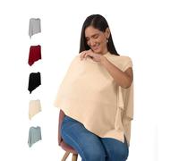 Breathable Nursing Cover Up for Breastfeeding - Privacy Nursing Covers - Newborn Essentials Must Haves - Improved Ponchy by Gold Mamas - Nude