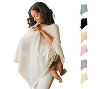 Breathable Nursing Cover Up for Breastfeeding - Privacy Nursing Covers - Newborn Essentials Must Haves - Improved Ponchy by Gold Mamas - Sand