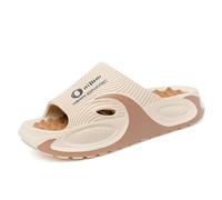 Breathable Open Toe ’s Slippers for Beach Casual Comfort with Massage Insole Ideal for Indoor Outdoor Use (Beige, 4.5)