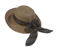 Breathable Papyrus Straw Hat for Women with Wide Brim, Foldable Structure Ensures Easy Packing for Beach Vacations and Daily Outings (Khaki)