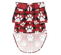 Breathable Pet Clothes for Outdoor Walking Dog Paws Red Plaid Cute 4XL
