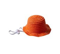 Breathable Pet Hat, Straw Cat Bucket Hat, 4.53×1.77 Inch Lightweight Summer Costume Accessory with Cool Sun Protection Design, Cute Animal Photo Prop Cap, Outdoor Party Headwear for Pets Use