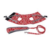 Breathable Pet Leash Vest Prevent Escape Walking Clothing Set for Cat and Small Dog Comfortable Durable Wear Resistant Adjustable Japanese Style Fashion Dress with D Buckle (XS)