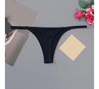 Breathable Polyester Thongs for Women with Low Waist Fit and Fine Straps Supporting Range of Motion for Fitness and (L Black)