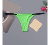Breathable Polyester Thongs for Women with Low Waist Fit and Fine Straps Supporting Range of Motion for Fitness and (M Green)