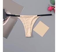 Breathable Polyester Thongs for Women with Low Waist Fit and Fine Straps Supporting Range of Motion for Fitness and (L Skin)