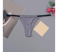 Breathable Polyester Thongs for Women with Low Waist Fit and Fine Straps Supporting Range of Motion for Fitness and (L Gray)