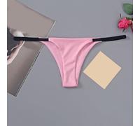 Breathable Polyester Thongs for Women with Low Waist Fit and Fine Straps Supporting Range of Motion for Fitness and (L Pink)