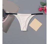 Breathable Polyester Thongs for Women with Low Waist Fit and Fine Straps Supporting Range of Motion for Fitness and (M White)