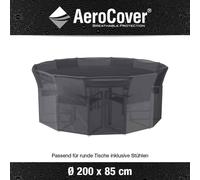 Breathable Protective Cover for Seating Groups Ø200xH85 cm Round Tarpaulin Cover