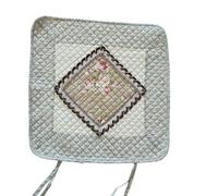 Breathable Quilted Cotton Seat Cushion - 43x43cm Non-Slip Washable Gingham Chair Pads with Ties Soft Patchwork Summer Cushion for Office Dining Kitchen Chairs(A21)