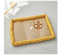 Breathable Rattan Cooling Pet Bed, 2025 Cooling Bed for Pets with Heat Resistant Rattan, Woven Breathable Square Washable Bed with Edge for Dogs Cats (#2, L: 50 * 61cm)