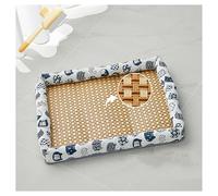 Breathable Rattan Cooling Pet Bed, 2025 Cooling Bed for Pets with Heat Resistant Rattan, Woven Breathable Square Washable Bed with Edge for Dogs Cats (#1, L: 50 * 61cm)