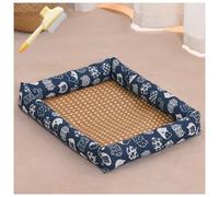 Breathable Rattan Cooling Pet Bed, 2025 Cooling Bed for Pets with Heat Resistant Rattan, Woven Breathable Square Washable Bed with Edge for Dogs Cats (#8, L: 50 * 61cm)