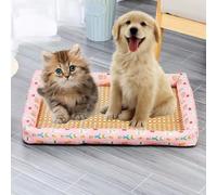 Breathable Rattan Cooling Pet Bed, Breathable Dog Cooling Bed Rattan Woven Pet Mat, Washable Natural Rattans Coolings Cat Dog Beds, Summer Pet Sleeping Beds For Dogs cats (C, 15IN x 20IN)