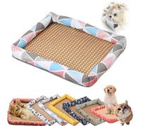 Breathable Rattan Cooling Pet Bed,Washable Natural Rattan Cooling Cat Dog Bed,Moisture-Proof Non-Slip Breathable Summer Pet Mat,Lightweight Durable Design (F, XL)