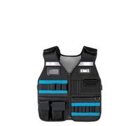 Breathable Reflective Work Vest for Electricians with Adjustable Fit and Multiple Pockets, Oxford Fabric, for Construction and DIY