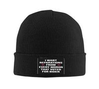 Breathable Running Caps Anti Biden I Want Reparations from Every Moron That Voted Beanie Hat Lightweight Knit Winter Cap for Yoga Teens Women