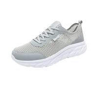 Breathable Running Shoes Men's with Lacing Casual Shoes - Lightweight Flat Sports Shoes Trainers - Summer Mesh Trainers Tennis Fitness Jogging Running Shoes Walking Shoes Summer Shoes, gray, 12 UK