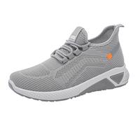 Breathable Running Trainers Women - Lightweight Mesh Trainers Women Solid Color Lace Up Sneakers Soft Sole Non-Slip Shoes Lightweight Comfortable Footwear Comfort Orthopedic Sneakers Wide Fit Grey