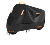 Breathable Seat Pad Motorcycle Outdoor Indoor Protective Cover Waterproof Scooter Outdoor Rain Dust UV Proof Sun Protection Case Motorbike Seat Covers(210D Black,XXL)